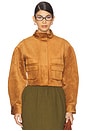 view 1 of 4 3d Pocket Wide-sleeve Jacket in Brown