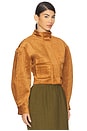 view 2 of 4 3d Pocket Wide-sleeve Jacket in Brown