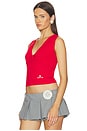 view 2 of 5 Bow Detail V-neck Knit Tank Top in Red