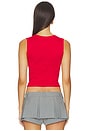 view 3 of 5 Bow Detail V-neck Knit Tank Top in Red