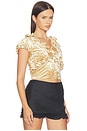 view 2 of 5 Crisscross Ruffles Top in Gold