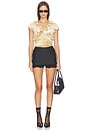 view 5 of 5 Crisscross Ruffles Top in Gold