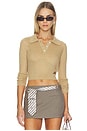 view 1 of 4 Lapel Knit Top in Beige