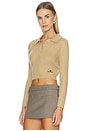 view 2 of 4 Lapel Knit Top in Beige
