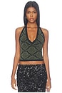 view 1 of 4 Halter Neck Knit Top in Green