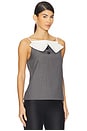 view 2 of 4 Fan-shaped Turn-down Collar Camisole Top in Grey