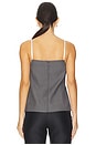 view 3 of 4 Fan-shaped Turn-down Collar Camisole Top in Grey