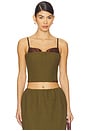 view 1 of 4 Double Bow Corset Straps Top in Green