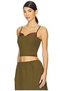 view 2 of 4 Double Bow Corset Straps Top in Green