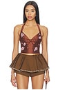 view 1 of 5 Halter Bow Tie Cami Top in Brown