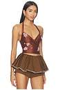 view 2 of 5 Halter Bow Tie Cami Top in Brown
