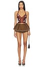 view 4 of 5 Halter Bow Tie Cami Top in Brown
