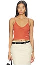 view 1 of 5 Bow Strap Knit Cami Top in Yellow Orange