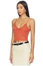 view 2 of 5 Bow Strap Knit Cami Top in Yellow Orange