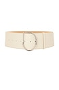 view 1 of 3 Rocco Wide Leather Belt in Cream