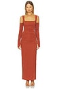 view 1 of 4 Rosseli Gathered Midi Dress in Rust