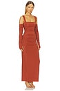 view 3 of 4 Rosseli Gathered Midi Dress in Rust