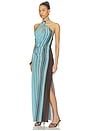 view 2 of 3 Rioja Halter Scarf Maxi Dress in Pacha Mineral Stripe