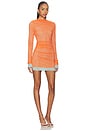 view 3 of 4 Costa Gathered Mini Dress in Tangerine Splice