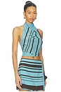 view 2 of 4 Rioja Halter Scarf Top in Pacha Mineral Stripe