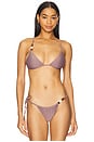 view 1 of 5 Jeanne Beaded String Triangle Bikini Top in Taupe