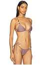 view 2 of 5 Jeanne Beaded String Triangle Bikini Top in Taupe