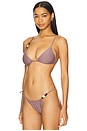view 3 of 5 Jeanne Beaded String Triangle Bikini Top in Taupe