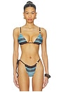 view 1 of 5 Rioja String Triangle Bikini Top in Pacha Mineral Stripe