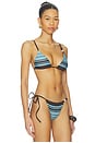 view 2 of 5 Rioja String Triangle Bikini Top in Pacha Mineral Stripe