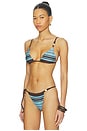 view 3 of 5 Rioja String Triangle Bikini Top in Pacha Mineral Stripe
