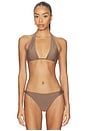 view 1 of 4 Amado Halter Triangle Bikini Top in Mocha