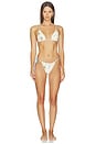 view 4 of 5 Cecile String Triangle Bikini Top in Eira Butter