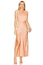 view 1 of 4 Alessia One Shoulder Dress in Peach Sherbet