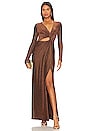 view 1 of 4 Kyla Long Sleeve Dress in Bronze