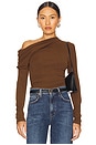view 1 of 5 Coralie Long Sleeve Top in Chocolate
