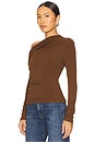 view 3 of 5 Coralie Long Sleeve Top in Chocolate