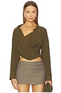 view 1 of 5 Solenne Long Sleeve Top in Khaki