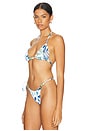 view 2 of 5 Lila String Triangle Bikini Top in Watercolour Paisley