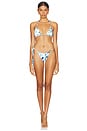 view 4 of 5 Lila String Triangle Bikini Top in Watercolour Paisley