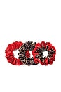 view 1 of 3 Hair Scrunchies in Leopard Red
