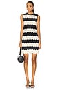 view 1 of 4 Moji Knit Mini Dress in Black & Macadamia Wave Stripe