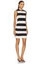 view 2 of 4 Moji Knit Mini Dress in Black & Macadamia Wave Stripe