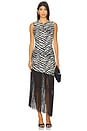 view 1 of 3 Casablanca Fringe Dress in Zebra Print
