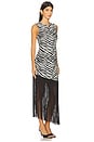 view 2 of 3 Casablanca Fringe Dress in Zebra Print