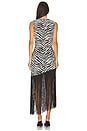 view 3 of 3 Casablanca Fringe Dress in Zebra Print