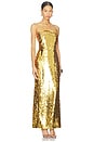 view 2 of 4 Sculpty Strapless Sequin Dress in Star Gold