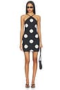 view 1 of 4 VESTIDO KIT CROCHET MINI in Black & Macadamia Polka Dot