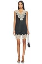 view 1 of 4 ROBE BEA SATIN LACE MINI  in Black & Bone