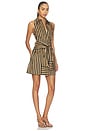 view 2 of 4 VESTIDO INNA SLEEVELESS POPLIN MINI in Black & Tan Stripe