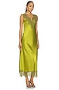view 2 of 4 ROBE BEA SATIN LACE MIDI  in Chartreuse